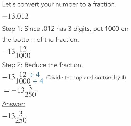 -13.012 as a fraction