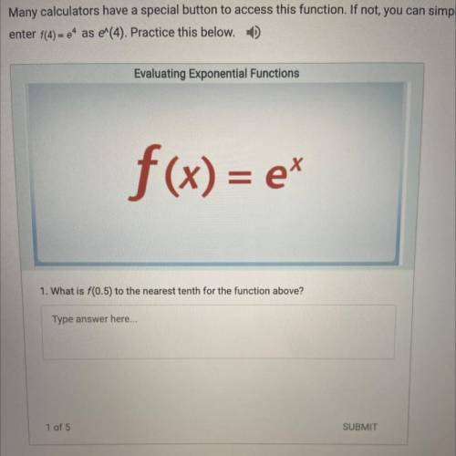 What is f(0.5) to the nearest tenth for the function above?