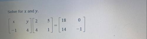Solve for x and y matrix