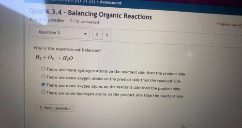 Why is this equation not balanced?

H2 + O2 + H2O
There are more hydrogen atoms on the reactant si