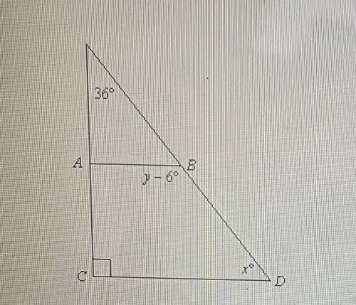 Please Help!!!

In the figure, AB | CD. Find x and y. a. I = 34, y = 132 b. X = 54, y = 132 c. X =