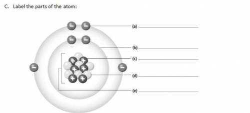 Label the different parts of the atom.