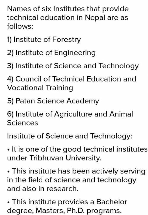 Name the institutions that provide technical education in the Nepalese context.