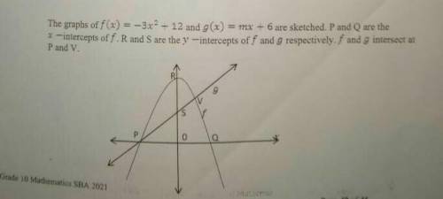 Help me please

determine the coordinates of v, a point of intersection of f and