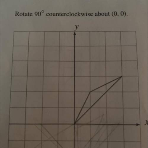 Rotate 90° counterclockwise about (0,0). 
Please I need help