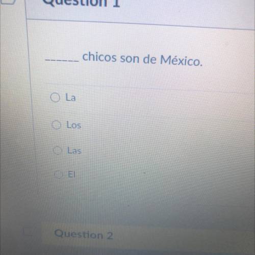 ____chicos son de México.
Which one
La
Los
Las
El