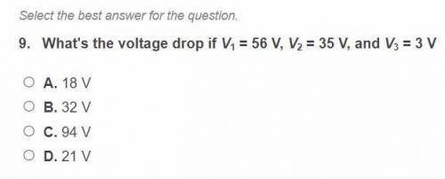 What's the voltage drop if v1=56 V V2=35 V and v3=3V