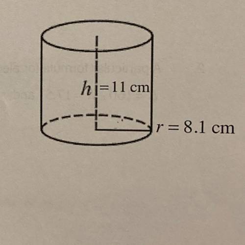 The Volume of a cylinder is given by the formula

V = πr ²h where r is the radius of the base and