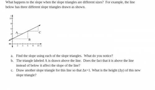 What happens to the slope when the slope triangles are different sizes?