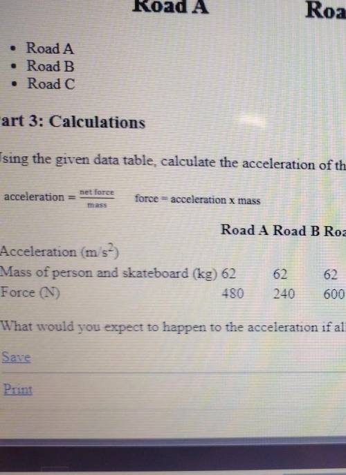 Using the given table, calculate the acceleration of the skateboarder. You can use either form of t