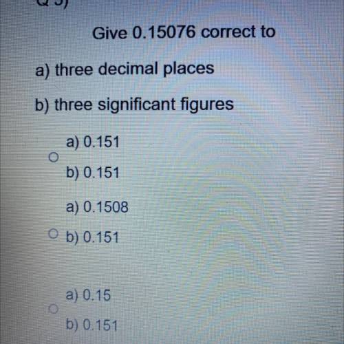 Give 0.15076 correct to a) three decimal places / b) three significant figures