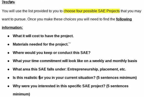 SAE Project Hunt
i need ideas or also info i can put