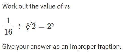 Work out the value of n