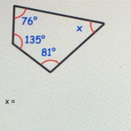 76°
135°
81°
X
X =
please help mee