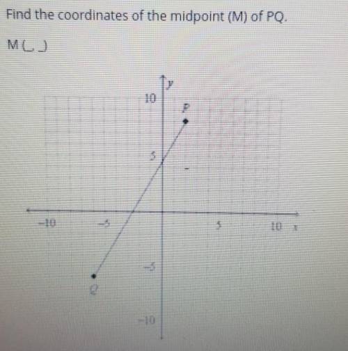 Find the coordinates of the midpoint (M) of PQ. ​