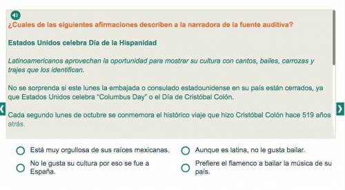PLEASE HELP WITH SPANISH!! PT 6

Question that goes along with the reading, answer choices at the