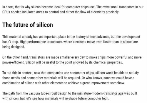 Silicon is used in computers. Give reasons.​