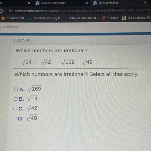 Which numbers are irrational?