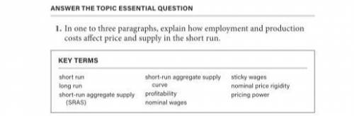 In one to three paragraphs explain how employment and production cost affect price and supply in th