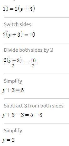 10=2(y + 3) what is y ?