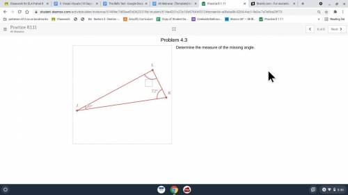 Determine the measure of the missing angle.