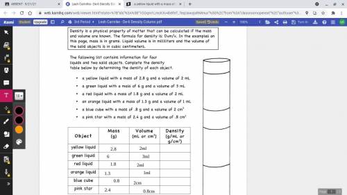 Please help will density