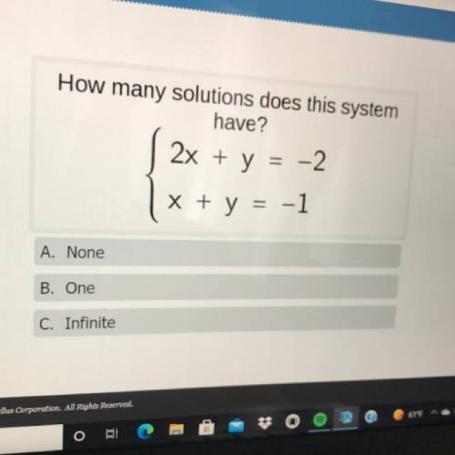 How many solutions does this system
have?