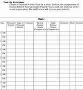 Task 1 – My Week Ahead

Create a physical activity plan for one week. Include the components of He