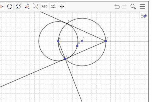 Using the tools in GeoGebra, measure and to confirm the results found in part C. Take a screenshot