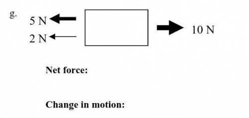 NO BOTS!

Determine the net force acting on the object. Then, write whether or not there will be a