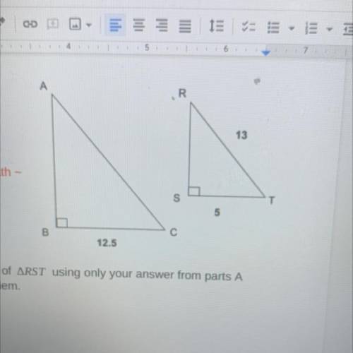 B. Explain how to find the perimeter of ARST using only your answer from parts A

and information