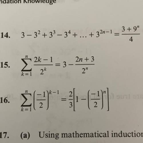 Question 14: prove this equation is true for all positive integers n.