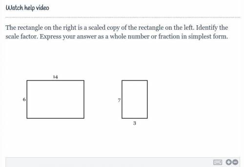 The rectangle on the right is a scaled copy of the rectangle on the left. Identify the scale factor