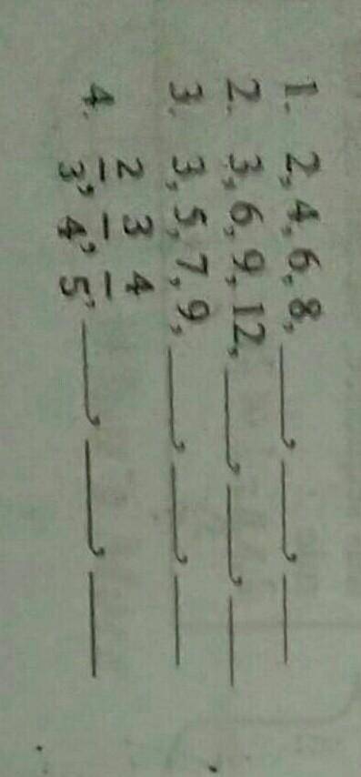 Write the next three terms in each sequence