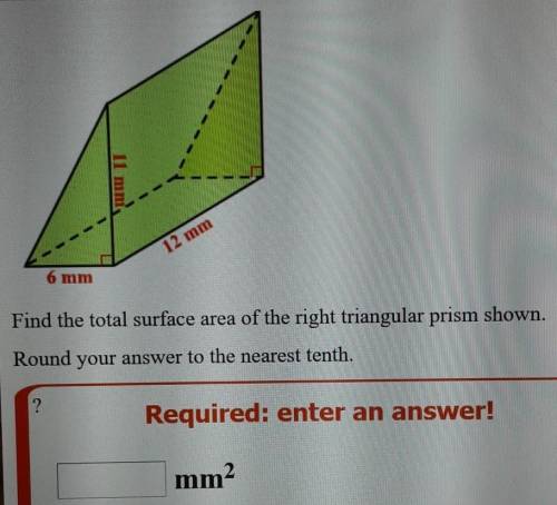 Find the total surface area of the right triangular prism shown