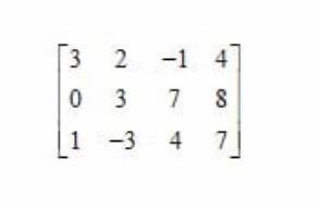 Which system of equations is represented by the matrix?