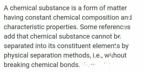 What is the chemical defination of pure substance