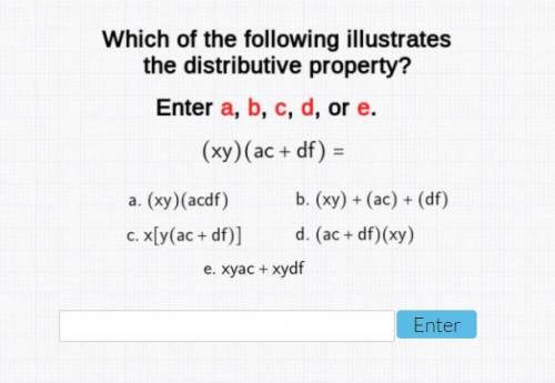 Which of the following illustrates the distributive property?