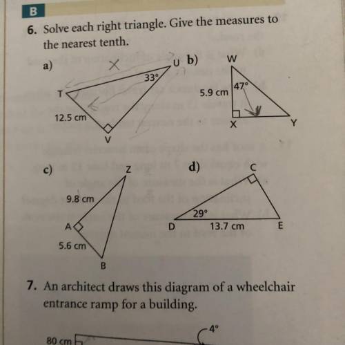 Can someone please do only 6a for me. I need to see how you solve all the missing sides. Please