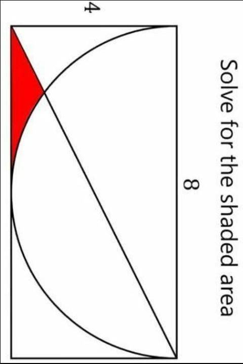 In figure find the area of the red part.