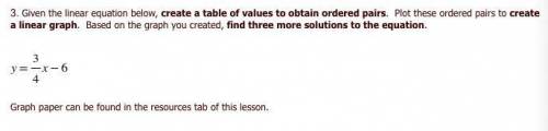 Please pleas help ASAP!

Given the linear equation below, create a table of values to obtain order