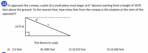 to approach the runway, a pilot of a small plane must begin at 6 descent starting from a height of