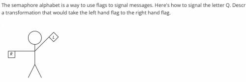 The semaphore alphabet is a way to use flags to signal messages. Here's how to signal the letter Q.