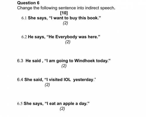 Change these sentences from direct to indirect speech. There has been few confusion from my childre