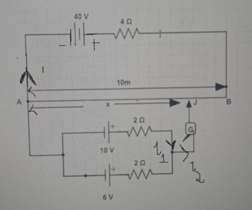 If Resistance of wire AB = 6ohm

Finda. value of current through abb. value of potential drop at J