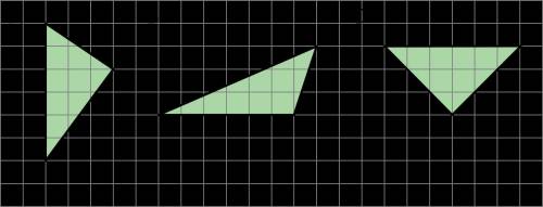 Explain why each of the following triangles has an area of 9 squared units