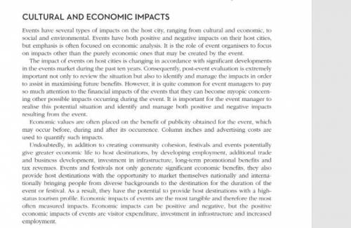 Critically evaluate the long-term economic impact of outdoor events on host cities