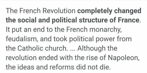 1. How were the people of France impacted by the French Revolution?