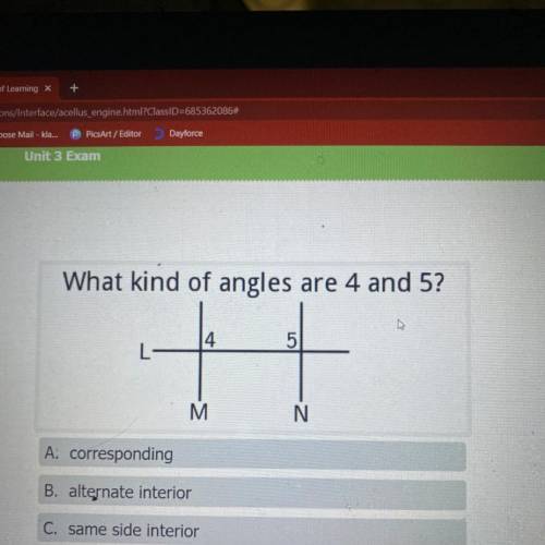 What kind of angles are 4 and 5