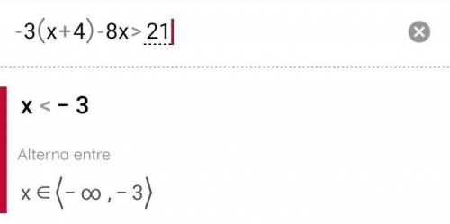-3(x+4)-8x>21 solve this equation